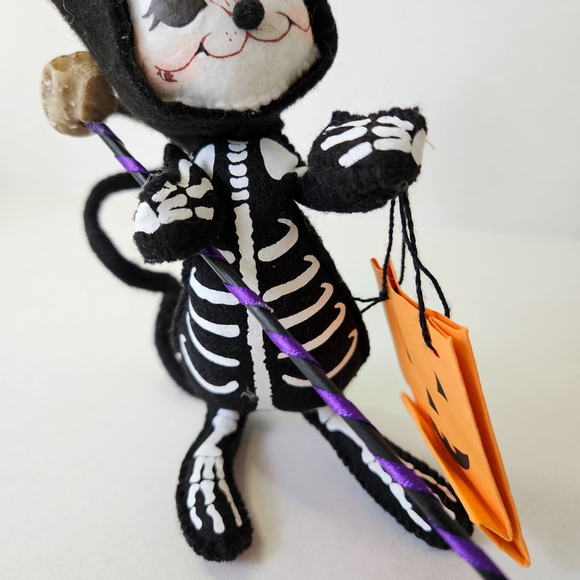 Annalee Skeleton Mouse 6" Halloween Figurine Felt Doll Trick or Treat Whimsical - Picture 4 of 15
